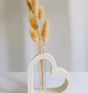 Heart Shaped Vase with Glass Tube